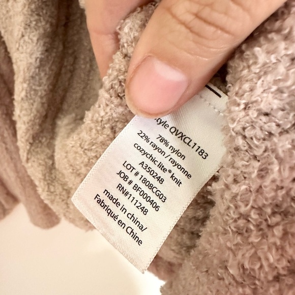 Barefoot Dreams CozyChic Lite Ribbed Shrug Cardi in Dusty Rose 3X Open-Front - Picture 3 of 4